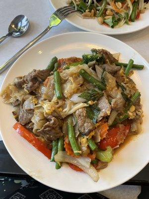 Beef drunken noodles. Great portion but a bit bland