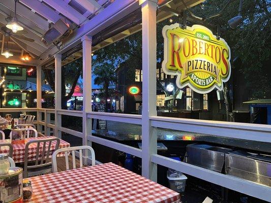 Outside porch seating