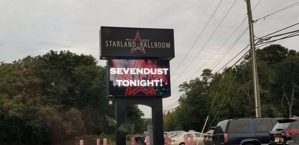 The Starland Marquee for Sevendust.