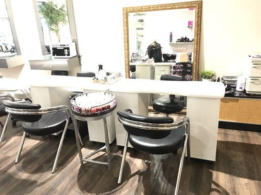 New all white manicure stations at Elite Day Spa :) Come for a relaxing hand and nail treatment today!