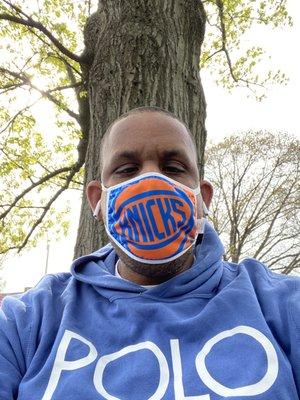 Since we are on a 9 game win streak-- I decided to bring out my NYK mask! Go NY, Go NY, Go!