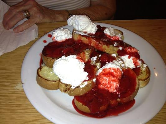 Strawberry and cream-cheese French toast!  To-die-for