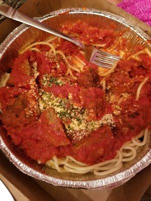 Spaghetti & meatballs (1/4 gone)