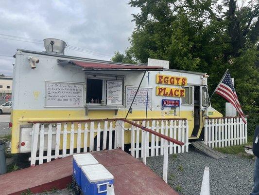 Eggy's Place.  Water and soda in the coolers.