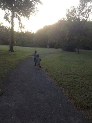 Running along a short trail