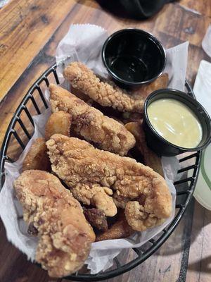 Kids chicken tenders and fries