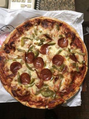 Sausage/Pepperoni/Green Pepper/Onion