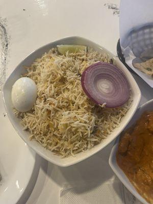 Shrimp biryani