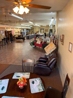 Combination lounge area, high top table, serving bar, and Roastery