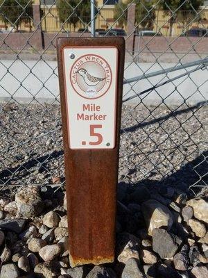 A Cactus Wren Trail Mile Marker. Date:1 /26/2018