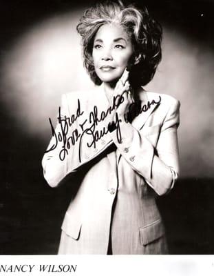 Nancy Wilson, acclaimed jazz music entertainer. Loves Back to Healthcare Chiropractic.