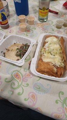 Chimichanga and street tacos