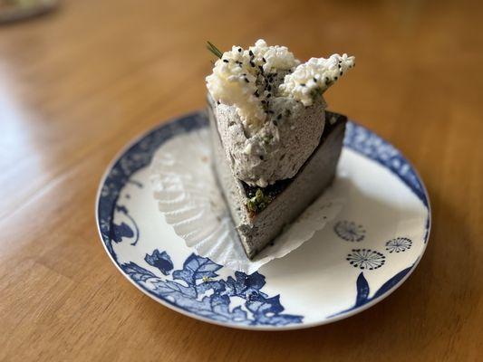 Black sesame cheesecake