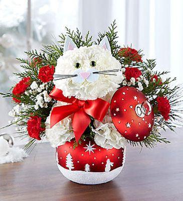 Kitten floral ornament arrangement