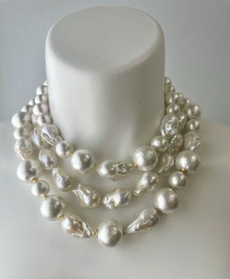 Gorgeous Baroque Pearls and Cotton Pearls