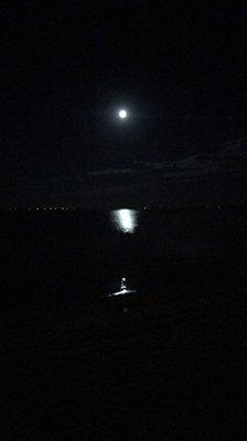 Beautiful view of the super moon off the back patio at Pier  81.