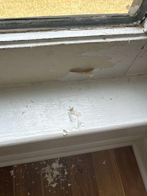 Peeling paint due to lack of prep work and using Latex paint on top of non latex paint