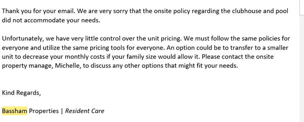 Ventana Oaks Policy Over using there pool  and club house is the resident can only have 2 guest