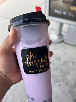 Taro milk tea with boba (large)