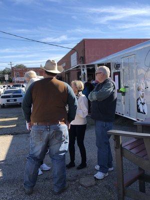 Customers visiting with Jimmy Don