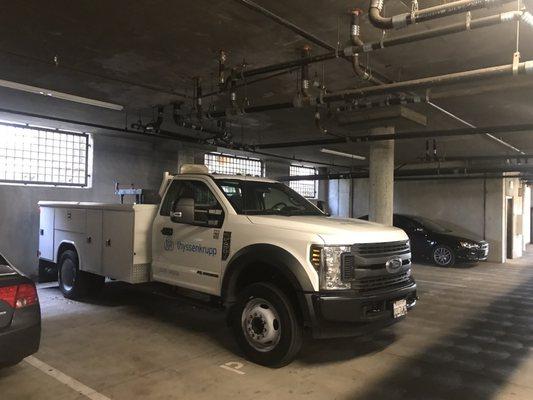 Photo of double-parked truck