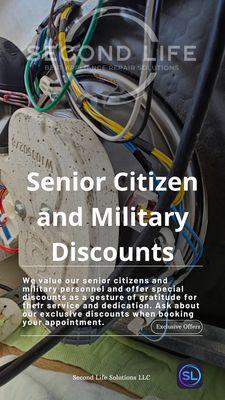 Senior Citizen and Military Discounts