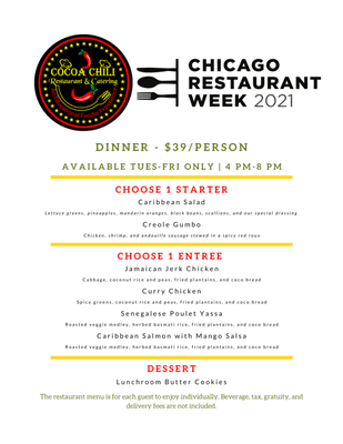 Chicago Restaurant Week Prix Fixe Menu 3/19-4/4