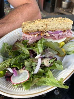 Italian Sandwich with Side Salad