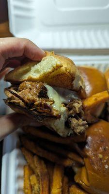 Beef Brisket Sliders - the brisket was cooked perfectly and the bread was nice and toasty