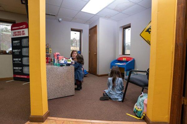 We have a children's area in our waiting room.