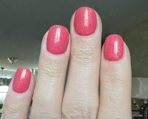 Acrylic natural nail and gel polish ...love