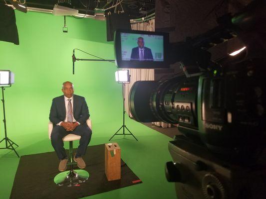 Green screen work with celebrities such as FOX's Kevin Jackson