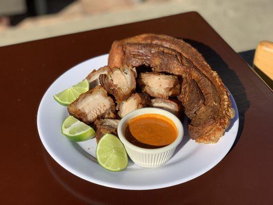 Chicharrón so crunchy and so delicious. Only at El Veneno