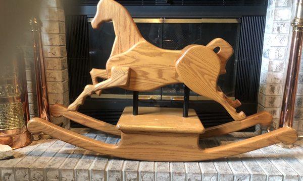 Beautiful, hand made Rocking Horse of solid oak!