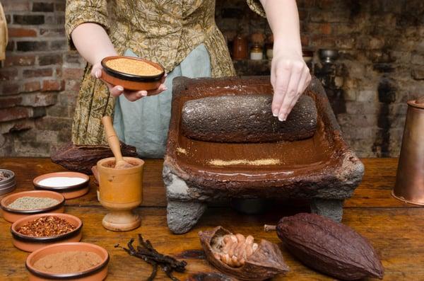 Visitors are surprised to find out what goes into (and what doesn't go into) colonial chocolate.