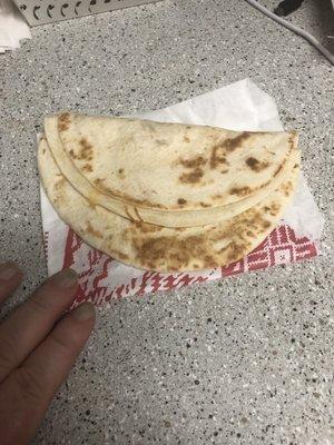 Dry Cheddar Quesadilla