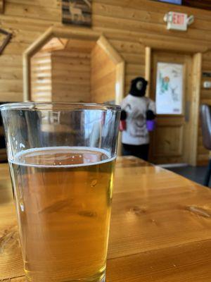 Micro brews in a log cabin.