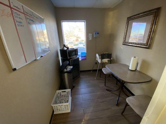 Dining room for the employees and customers