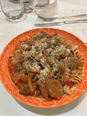 825. Fusilli with Sausage & Peppers