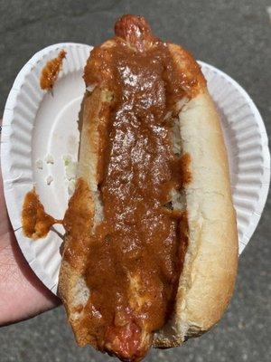 Texas wiener "all the way"