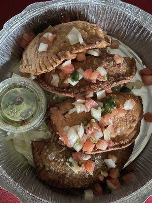 Chicken and beef empanadas