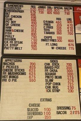 menu board