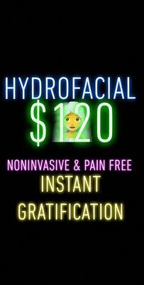 Enjoy a hydrofacial today! Save over $100!