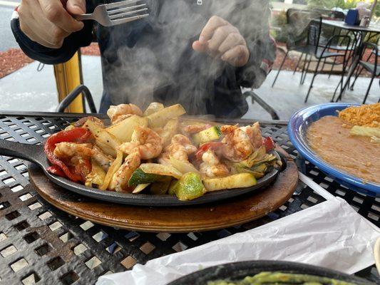 Shrimp fajitas