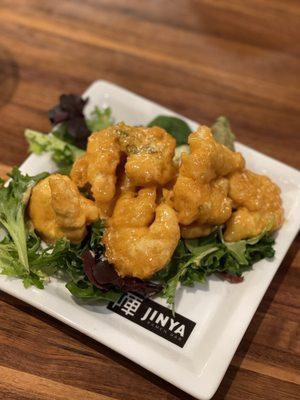 Spicy creamy shrimp tempura    @dangit.all