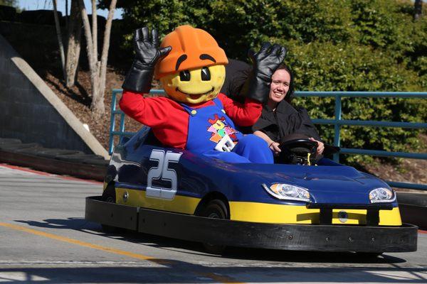 Freddy on the Funworks Racetrack with a new fleet Electric  Go Karts