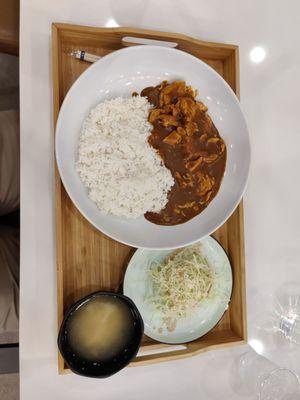 Chicken Curry, Cabbage, n Miso Soup