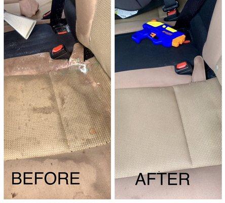 Before a Soapy's interior detail and after