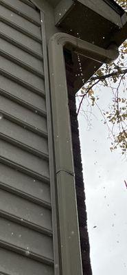 Leak caused by The Gutter Boys during standard gutter cleaning