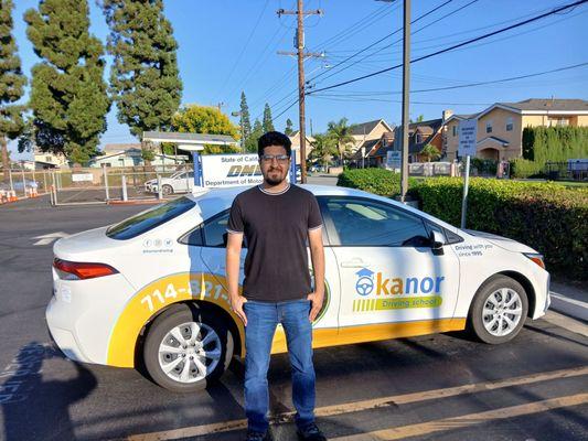 Sobhan passed his behind wheel test.